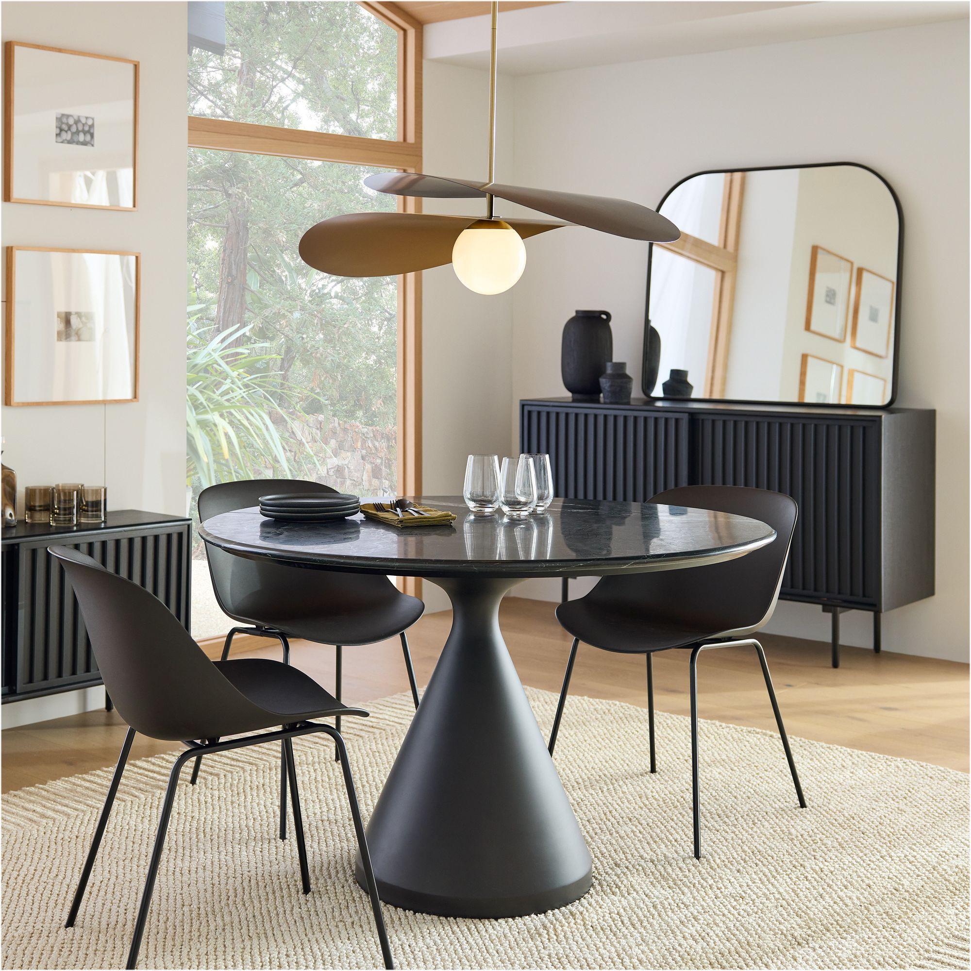 Silhouette Marble Dining Table Modern Pedestal Design West Elm UK